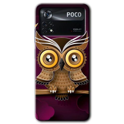 Potkal Hediye Fabrikası Poco x4 Pro Kılıf HD Desen Baskılı Arka Kapak - Owl Bird Branch