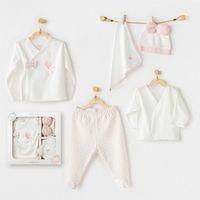 Andywawa Andywawa AC25550 Newborn Set Pınk Baloons 5'Li Hastane Çıkışı Ekru