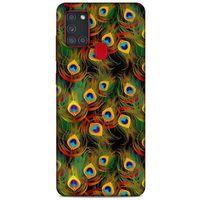 Samsung Galaxy A21s Kılıf Desenli Özel Seri Tüyler (12) Koruyucu Silikon