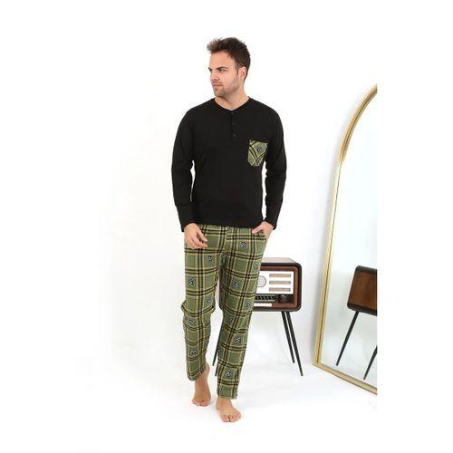Erkek Uzun Kol Penye Siyah Pijama Takımı