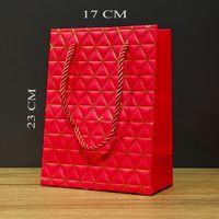 Küçük Boy Kırmızı Gold Renkli Karton Çanta