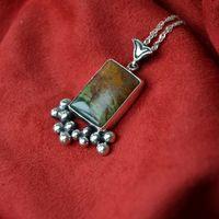 Doğa Gümüş Çerçeve Zümrüt Kadın Kolye