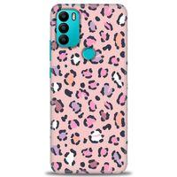 General Mobile GM 21 Plus Kılıf HD Baskılı Kılıf - Pembe Leopar + Tam Ekran Koruyucu