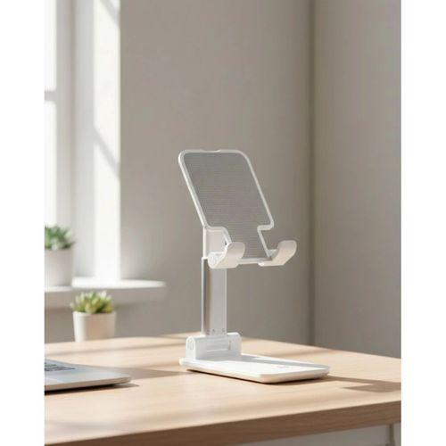 Ayarlanabilir Ergonomik Katlanabilir Masaüstü Telefon Tutucu Beyaz