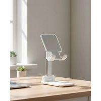 Ayarlanabilir Ergonomik Katlanabilir Masaüstü Telefon Tutucu Beyaz