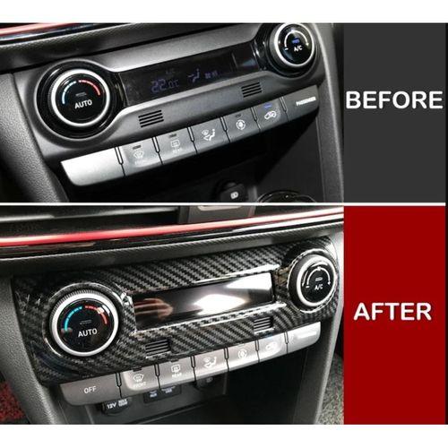 Hyundai Kona Uyumlu Klima Düğme Kaplama - Karbon