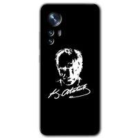 Xiaomi Mi 12 HD Baskılı Kılıf + 9D Tam Ekran Koruyucu - Atatürk Silüet İmza