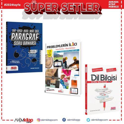 Ankara Kitap Merkezi Dil Bilgisi Paragraf ve Acil Problemlerin İlacı Soru Bankası Seti 3 Kitap
