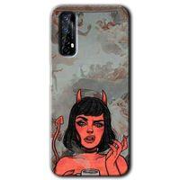 Realme 7 Kılıf HD Desen Baskılı Arka Kapak + Temperli Cam - Devil Girl