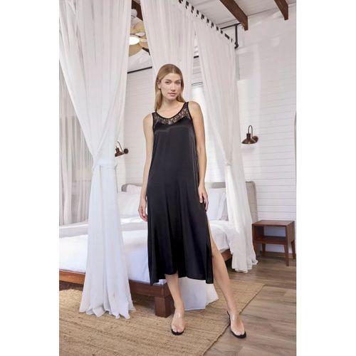 %100 Viskon Dantelli Ve Dekolteli Saten Sabahlık Takımı