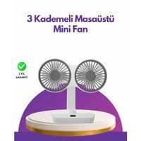 4 Kademeli Hız Ayarlı Usb Şarjlı Çift Taraflı Masaüstü Vantilatör