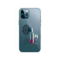 iPhone 12 Pro Max Wine Tasarımlı Premium Şeffaf Silikon Kılıf