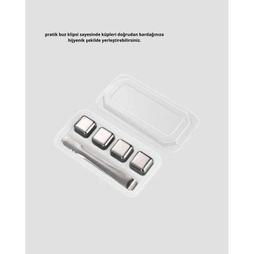 304 Paslanmaz Çelik Buz Küpü Seti Sulandırmadan Soğutan Yeniden Kullanılabilir