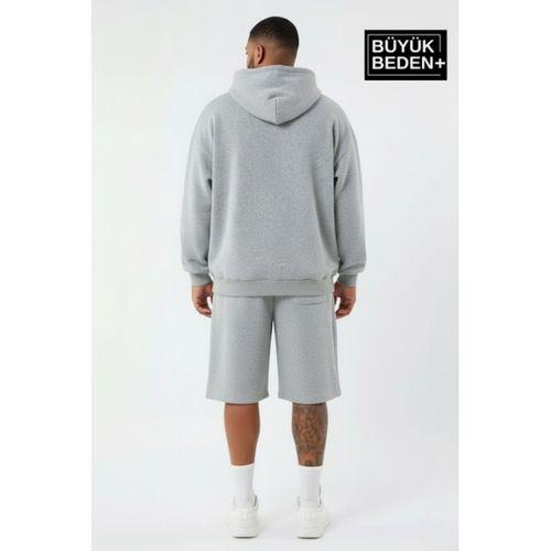 Erkek Büyük Beden Kapşonlu ince Sweatshirt SPR24BSW57