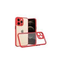 Newface iPhone 13 Pro Kılıf Miami Şeffaf Silikon  - Kırmızı