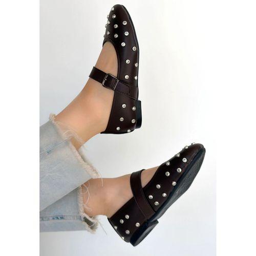 Ritta Kahverengi Cilt Kemerli Babet Ayakkabı