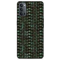 Oppo Reno 4 Kılıf Dragons (9) Kılıf Ejderha Cilt Açık Yeşil