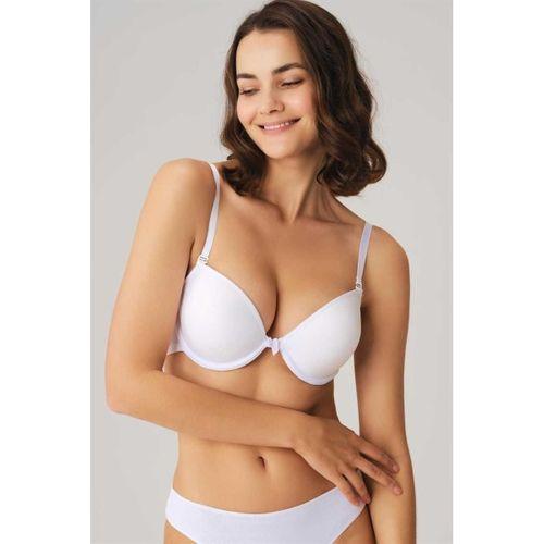 Kadın Balenli Destekli Dolgulu Askıları Çıkabilen İnce Mideli Günlük Klasik T-shirt Sütyeni