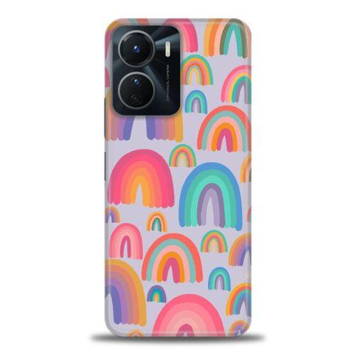 Vivo Y16 Kılıf HD Baskılı Kılıf - Gökkuşakları + Tam Ekran Koruyucu