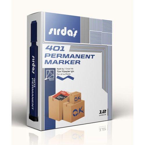 Sırdaş Permanent Marker 12'li Paket Mavi Kesik Uç 401