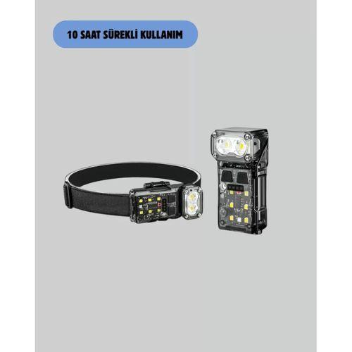 Şarjlı Led Kafa Lambası Manyetik Klipsli El Sensörlü Çok Fonksiyonlu