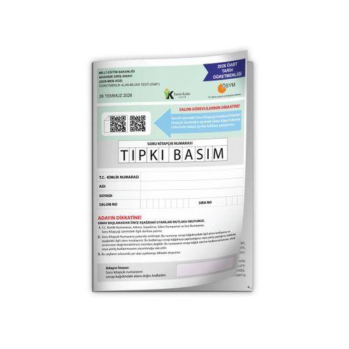 2026 MEB-AGS ÖABT Tarih Öğretmenliği ÖSYM Tıpkı Basım Kitapçığı Türkiye Geneli Deneme