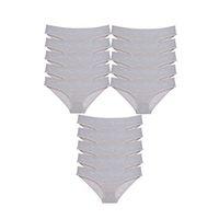 15 Adet Süper Eko Set Likralı Kadın Slip Külot Gri