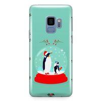 Samsung Galaxy S9 Kılıf Kar Küresi Penguen Arka Kapak Koruma Desenli Full Koruyucu