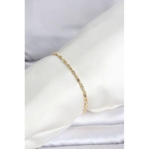 CM 14K Gold Renk Burgu Zincirli Model Kadın Bileklik