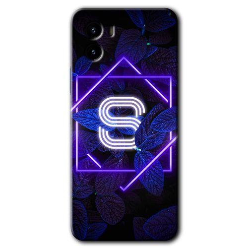 Vivo Y15s HD Baskılı Kılıf + 9D Tam Ekran Koruyucu - Dark Neon Yaprak S Harfi