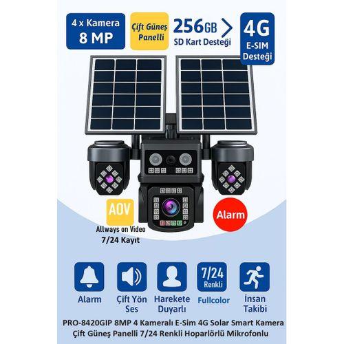 BALANDI PRO-8420GIP 8MP 4 KAMERALI 4G AOV E-SİM SOLAR KAMERA (HIEASY)