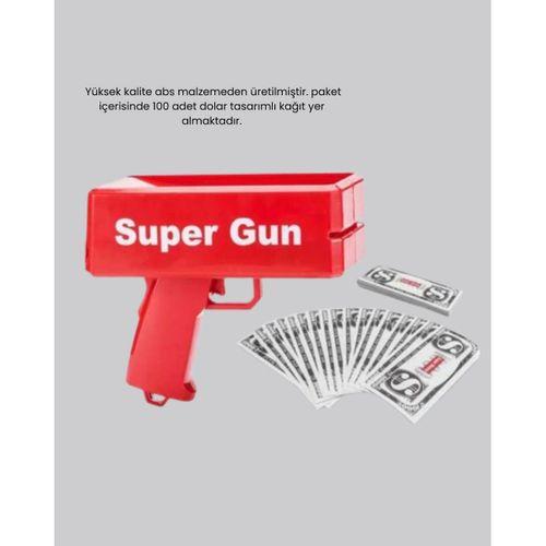 Super Money Gun Para Saçma Tabancası Yüksek Atış Güçlü Kırmızı Model