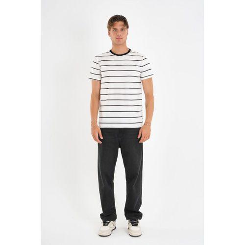 ALEXANDERGARDI Çizgili Kontrast Bisiklet Yaka T-shirt