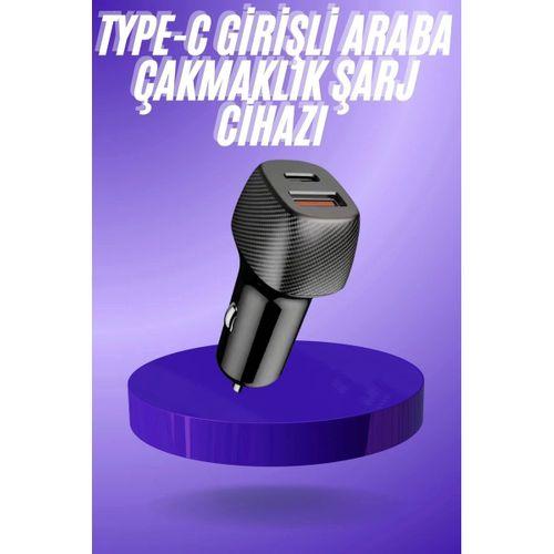 38w Usb Type-c Girişli Oto Çakmaklık Araç İçi Hızlı Şarj Çakmaklık Şarj Aleti