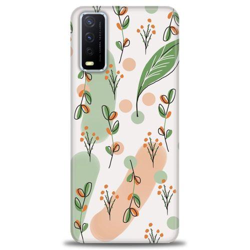 Vivo Y20 Kılıf HD Baskılı Kılıf - Flower Pattern + Tam Ekran Koruyucu