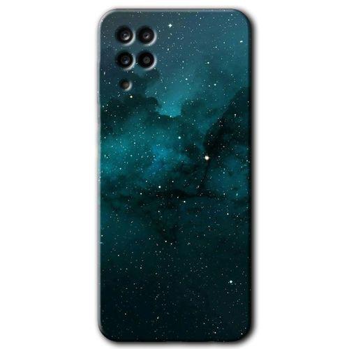 Samsung Galaxy A12 Kılıf Baskılı Kapak - Yıldızlararası +Tam Kaplayan Mat Seramik