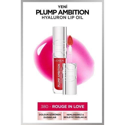 L'Oréal Paris Plump Ambition Hyaluron Lip Oil Besleyici ve Nemlendirici Dudak Parlatıcısı - 380 Rouge In Love