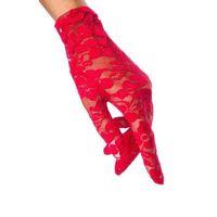 Dantelli Kırmızı Gece Eldiveni
