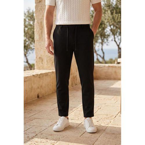 Brent Havuç Kesim Hürrem Kumaş Boyfriend Kalıp Jogger Erkek Pantolon - Siyah