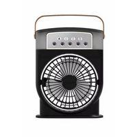 Şarjlı 600 Ml Su Hazneli Taşınabilir Masaüstü Vanilatör  Güçlü Fan Ve 2000 Mah Pil Siyah