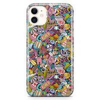 Apple iPhone 11 Kılıf Kız Bebek Giyim Doodle Arka Kapak Koruma Desenli Full Koruyucu