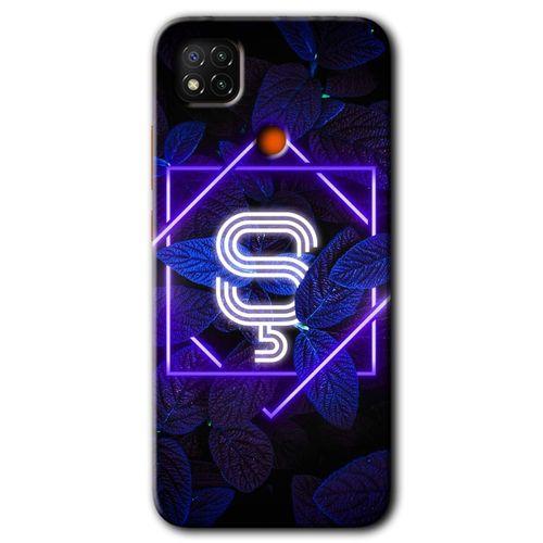 Redmi 9c Kılıf HD Desen Baskılı Arka Kapak - Dark Neon Yaprak Ş Harfi