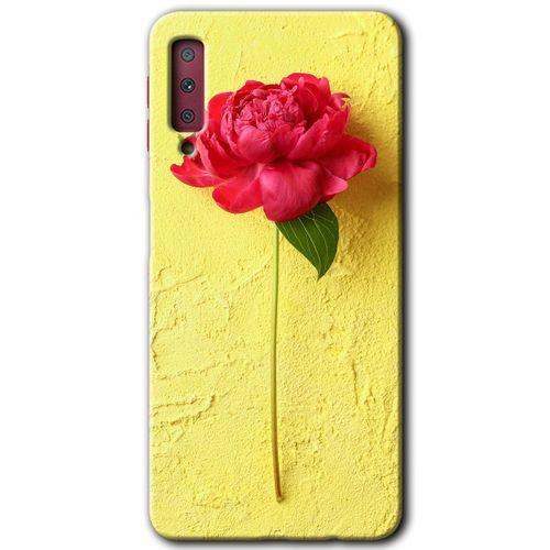 Samsung Galaxy A7 2018 Kılıf HD Desen Baskılı Arka Kapak - Kırmızı Gül