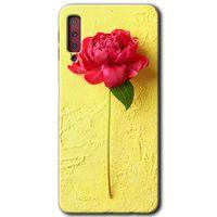 Samsung Galaxy A7 2018 Kılıf HD Desen Baskılı Arka Kapak - Kırmızı Gül