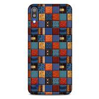 Samsung Galaxy M10 Kılıf Patchwork (16) Kalın Kılıf Turuncu Mavi