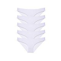 5 Adet Süper Eko Set Likralı Kadın Slip Külot Beyaz