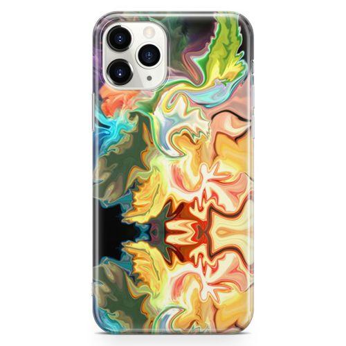 Apple iPhone 11 Pro Kılıf Psikedelik Likit Arka Kapak Koruma Desenli Full Koruyucu