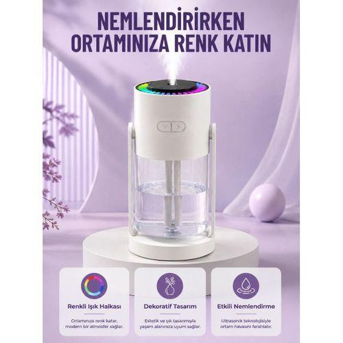 Sessiz Hava Nemlendirici Renkli Gece Işıklı Otomatik Kapanma Özellikli Nemlendirme Cihazı