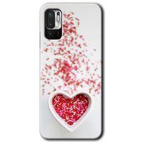 Poco M3 Pro Kılıf HD Desen Baskılı Arka Kapak + Temperli Cam - Kalpli Şekerleme