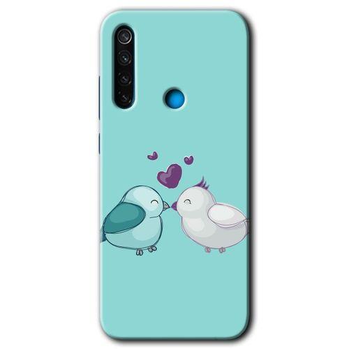 MRCİLETİSİM Xiaomi Redmi Note 8 Kılıf Baskılı Kapak - Mutlu Kuşlar + 5D Tam Kaplayan Cam